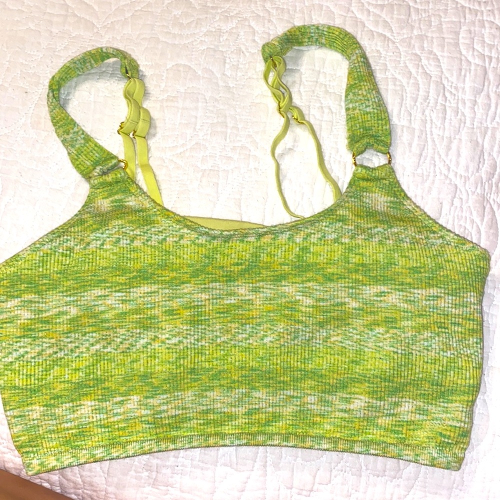 Green crop top/bra Aerie Medium